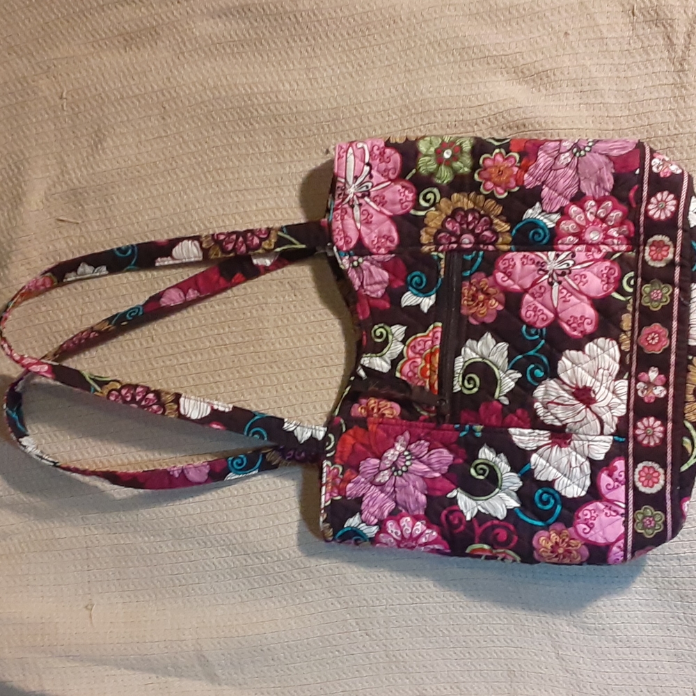 Vera Bradley  brown and pink floral purse